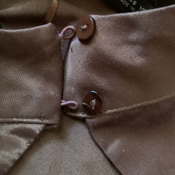 NWOT Zara Small Brown Satin Asymmetrical Top - Picture 10 of 11